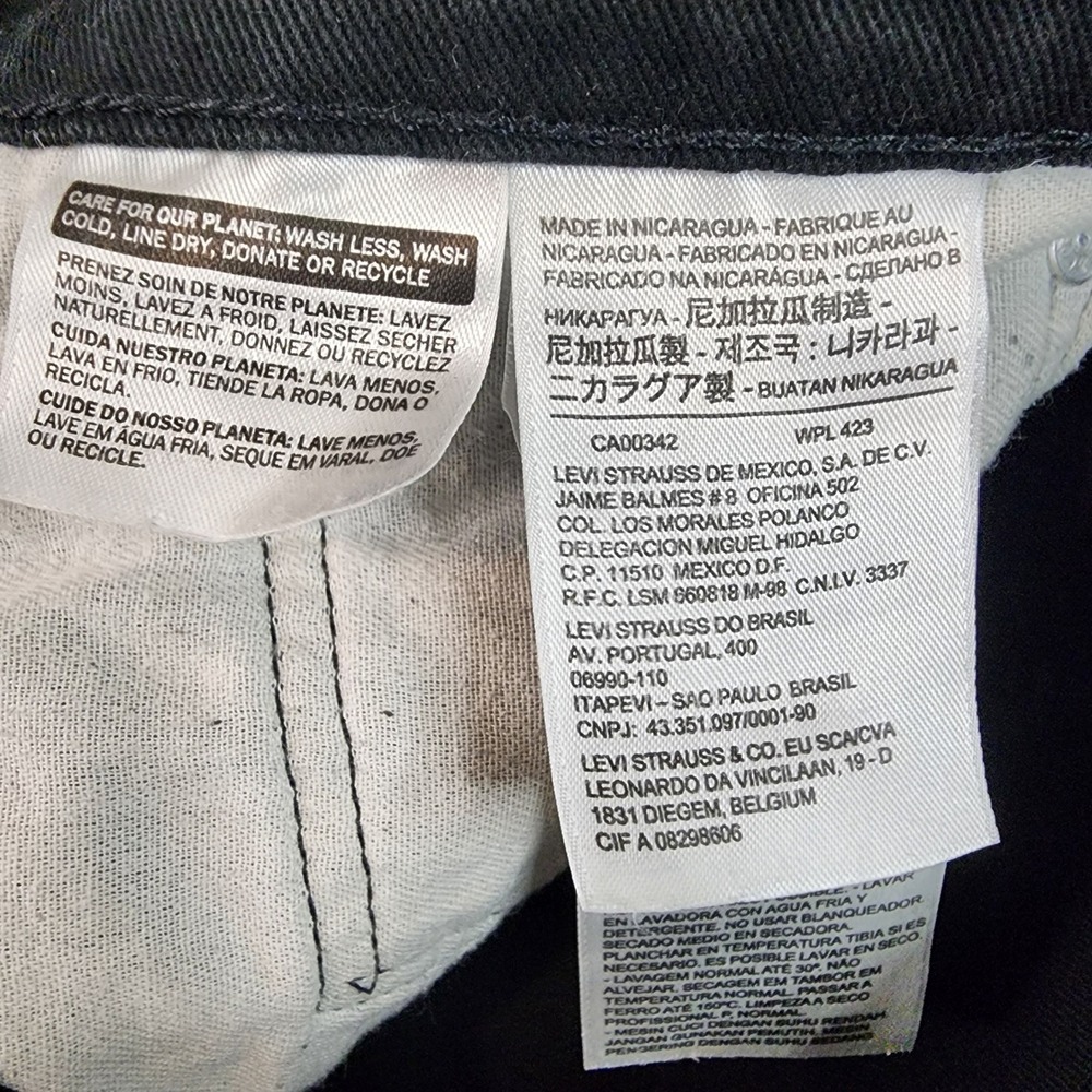 Levis 541 Athletic Taper Jeans Mens 38x30 Black Denim Stretch Casual Outdoor - Picture 12 of 16